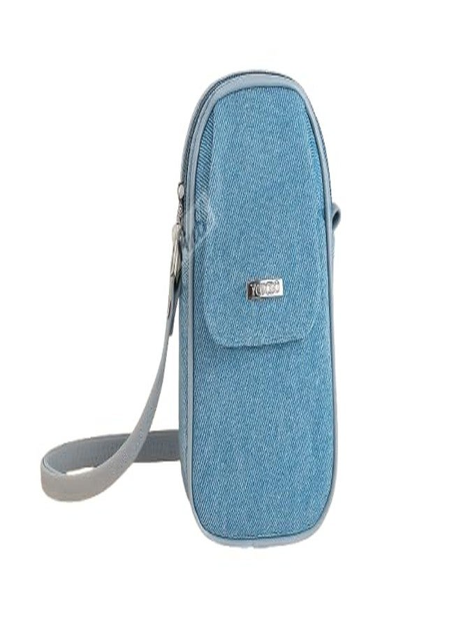 Tinth Girls Denim Adjustable Long Belt Smartphone Sling Bag (Ice Blue) - Image 2